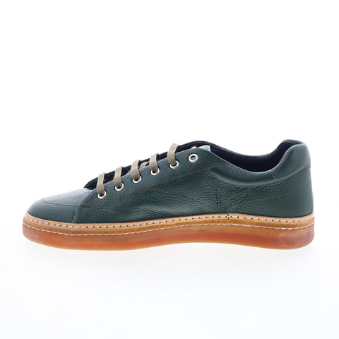 Di Bianco Imola Mens Green Leather Lace Up Lifestyle Sneakers Shoes