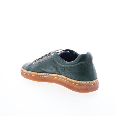 Di Bianco Imola Mens Green Leather Lace Up Lifestyle Sneakers Shoes