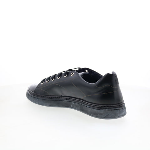 Di Bianco Imola Laser Mens Black Leather Lace Up Lifestyle Sneakers Shoes