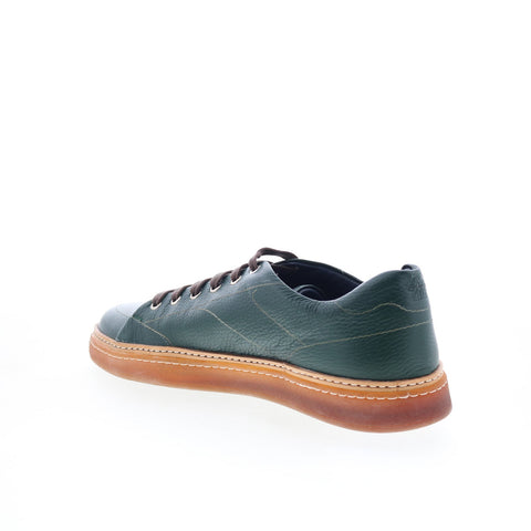 Di Bianco Imola Laser Mens Green Leather Lace Up Lifestyle Sneakers Shoes