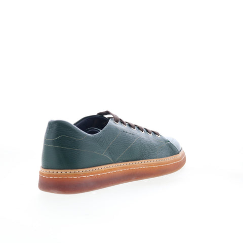 Di Bianco Imola Laser Mens Green Leather Lace Up Lifestyle Sneakers Shoes