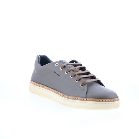 Di Bianco Imola Laser Mens Gray Leather Lace Up Lifestyle Sneakers Shoes