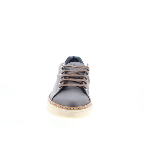 Di Bianco Imola Laser Mens Gray Leather Lace Up Lifestyle Sneakers Shoes