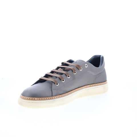 Di Bianco Imola Laser Mens Gray Leather Lace Up Lifestyle Sneakers Shoes