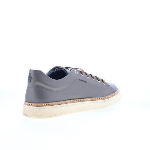 Di Bianco Imola Laser Mens Gray Leather Lace Up Lifestyle Sneakers Shoes