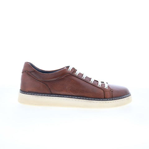 Di Bianco Imola Laser Mens Brown Leather Lace Up Lifestyle Sneakers Shoes