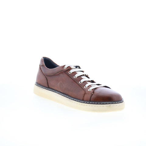 Di Bianco Imola Laser Mens Brown Leather Lace Up Lifestyle Sneakers Shoes