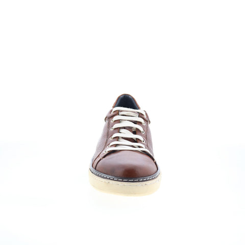 Di Bianco Imola Laser Mens Brown Leather Lace Up Lifestyle Sneakers Shoes