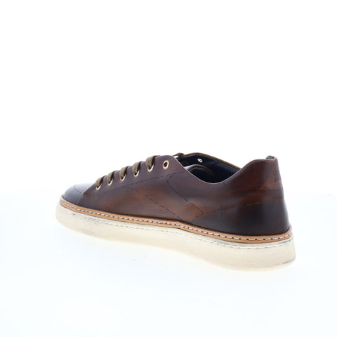 Di Bianco Imola Laser Mens Brown Leather Lace Up Lifestyle Sneakers Shoes
