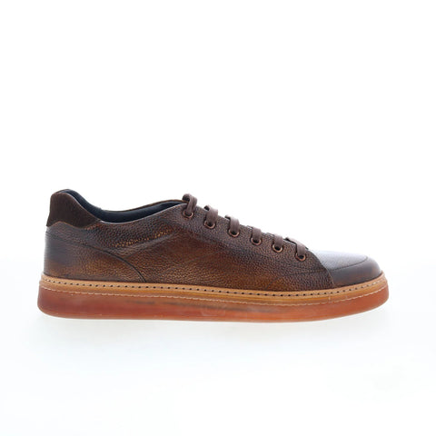 Di Bianco Imola Mens Brown Leather Lace Up Lifestyle Sneakers Shoes