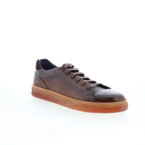 Di Bianco Imola Mens Brown Leather Lace Up Lifestyle Sneakers Shoes