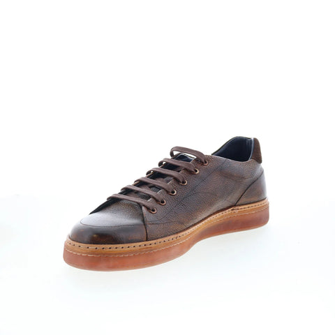 Di Bianco Imola Mens Brown Leather Lace Up Lifestyle Sneakers Shoes