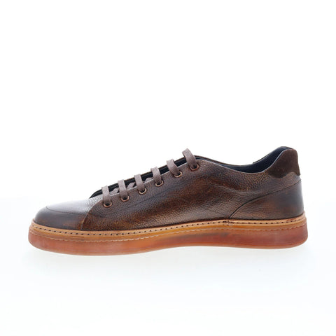 Di Bianco Imola Mens Brown Leather Lace Up Lifestyle Sneakers Shoes
