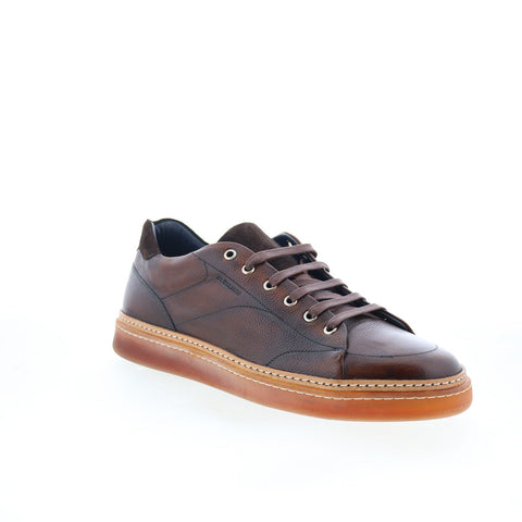Di Bianco Imola Mens Brown Leather Lace Up Lifestyle Sneakers Shoes