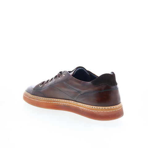 Di Bianco Imola Mens Brown Leather Lace Up Lifestyle Sneakers Shoes