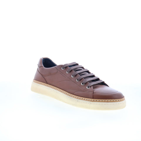 Di Bianco Imola Mens Brown Leather Lace Up Lifestyle Sneakers Shoes