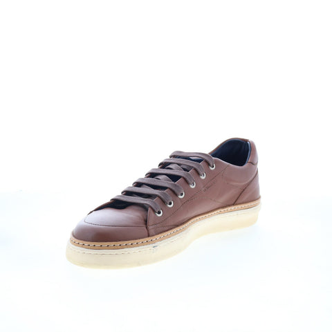 Di Bianco Imola Mens Brown Leather Lace Up Lifestyle Sneakers Shoes
