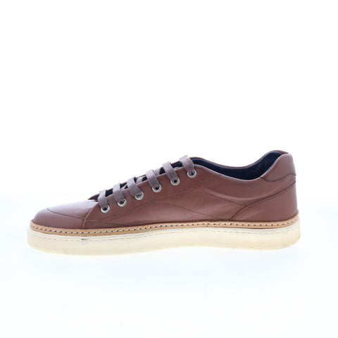 Di Bianco Imola Mens Brown Leather Lace Up Lifestyle Sneakers Shoes
