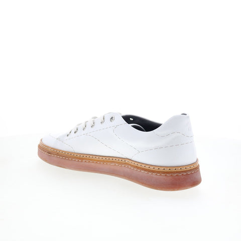 Di Bianco Imola Mens White Leather Lace Up Lifestyle Sneakers Shoes
