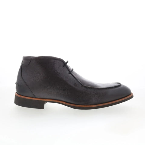 Di Bianco Ischia Mens Gray Leather Lace Up Chukkas Boots