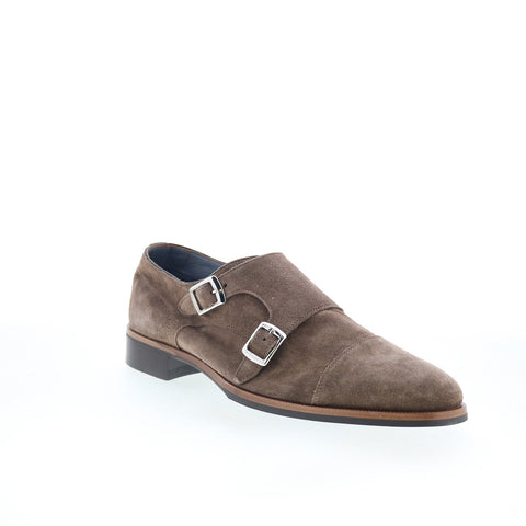 Di Bianco Isernia Mens Brown Suede Hook & Loop Loafers & Slip Ons Casual Shoes