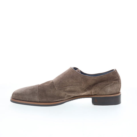 Di Bianco Isernia Mens Brown Suede Hook & Loop Loafers & Slip Ons Casual Shoes