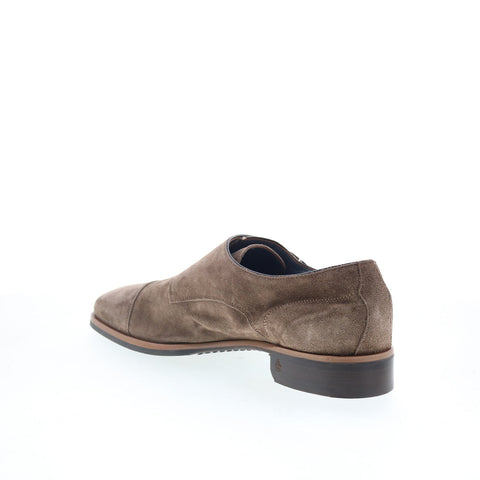 Di Bianco Isernia Mens Brown Suede Hook & Loop Loafers & Slip Ons Casual Shoes