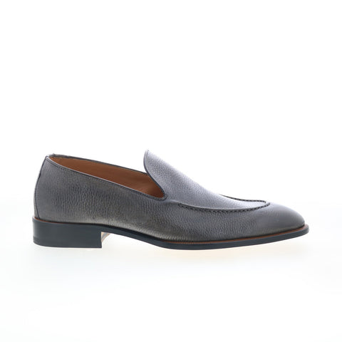 Di Bianco Istria Mens Gray Leather Slip On Loafers & Slip Ons Casual Shoes