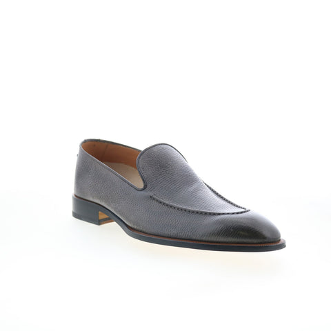 Di Bianco Istria Mens Gray Leather Slip On Loafers & Slip Ons Casual Shoes