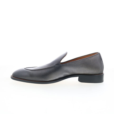 Di Bianco Istria Mens Gray Leather Slip On Loafers & Slip Ons Casual Shoes