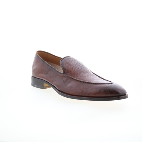 Di Bianco Istria Mens Brown Leather Slip On Loafers & Slip Ons Casual Shoes