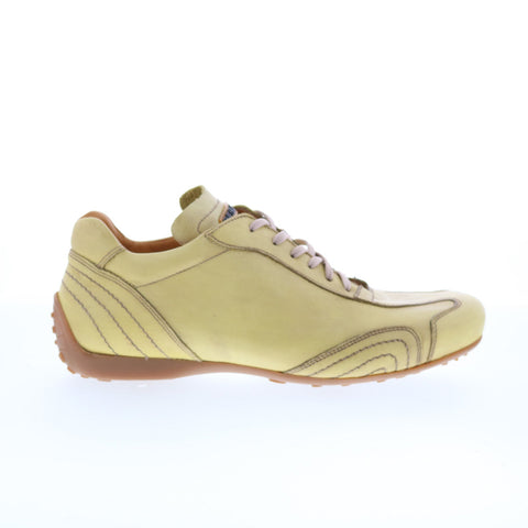Debut Gomma J403 Mens Yellow Leather Lace Up Lifestyle Sneakers Shoes