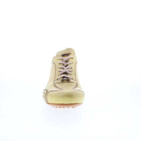 Debut Gomma J403 Mens Yellow Leather Lace Up Lifestyle Sneakers Shoes