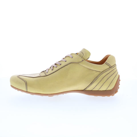 Debut Gomma J403 Mens Yellow Leather Lace Up Lifestyle Sneakers Shoes
