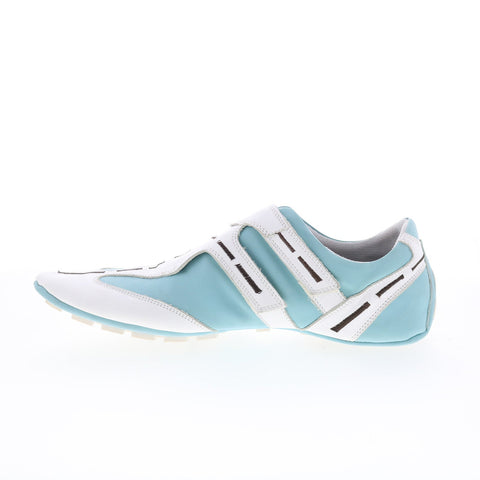Debut Gomma J8163CL Mens Blue Leather Slip On Lifestyle Sneakers Shoes