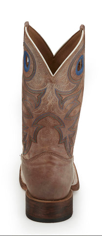 Justin Boots Caddo Square Toe Cowhide Mens Brown Wide Cowboy Western Boots