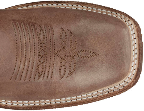 Justin Boots Caddo Square Toe Cowhide Mens Brown Wide Cowboy Western Boots