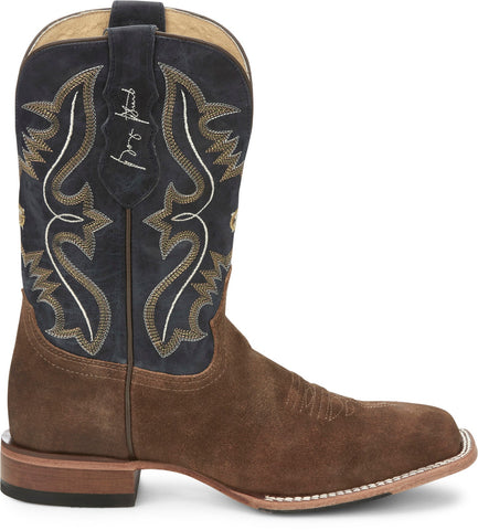 Justin Boots Dillon Waxy Square Toe Cowhide Mens Brown Cowboy Western Boots