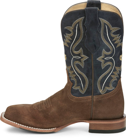 Justin Boots Dillon Waxy Square Toe Cowhide Mens Brown Cowboy Western Boots