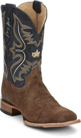 Justin Boots Dillon Waxy Square Toe Cowhide Mens Brown Cowboy Western Boots