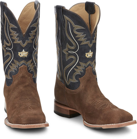 Justin Boots Dillon Square Toe Cowhide Mens Brown Wide Cowboy Western Boots