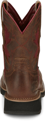 Justin Boots Lathey Nano Composite Toe Water Buffalo Womens Brown Work Boots