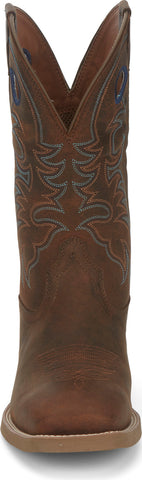 Justin Boots Muley Square Toe Water Buffalo Mens Brown Cowboy Western Boots