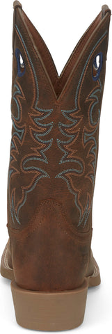 Justin Boots Muley Square Toe Water Buffalo Mens Brown Cowboy Western Boots