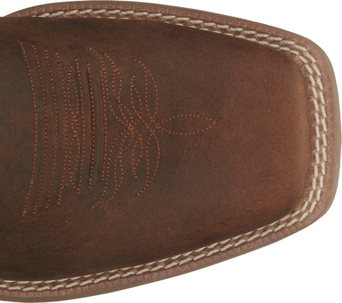 Justin Boots Muley Square Toe Water Buffalo Mens Brown Cowboy Western Boots