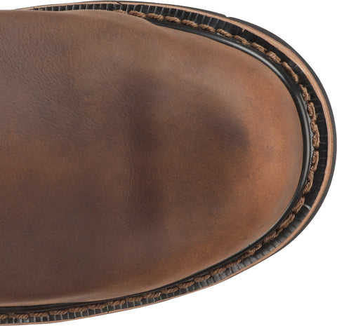 Justin Boots Pulley Waterproof Round Steel Toe Cowhide Mens Brown Work Boots