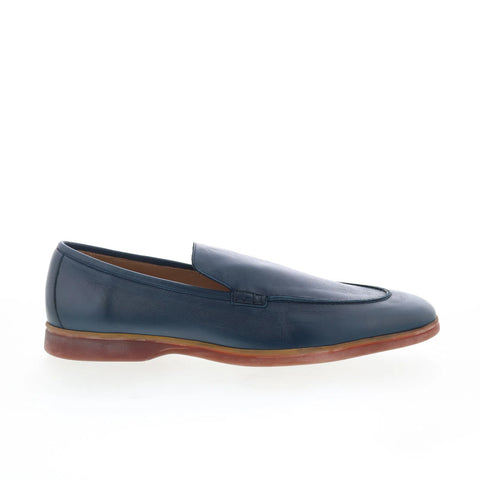 Di Bianco Jouian Mens Blue Leather Slip On Loafers & Slip Ons Casual Shoes