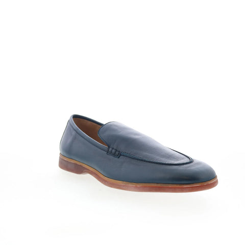 Di Bianco Jouian Mens Blue Leather Slip On Loafers & Slip Ons Casual Shoes