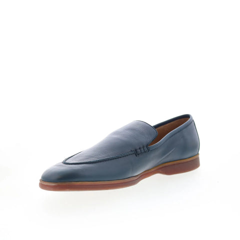 Di Bianco Jouian Mens Blue Leather Slip On Loafers & Slip Ons Casual Shoes