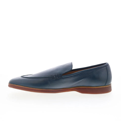Di Bianco Jouian Mens Blue Leather Slip On Loafers & Slip Ons Casual Shoes